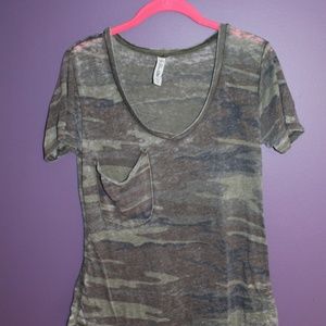 Loose-fit Camo V-neck Tee